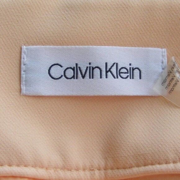 new CALVIN KLEIN Skirt, 2,  Peach, Faux Wrap, Big Button Accent, Back Zipper - Picture 7 of 12